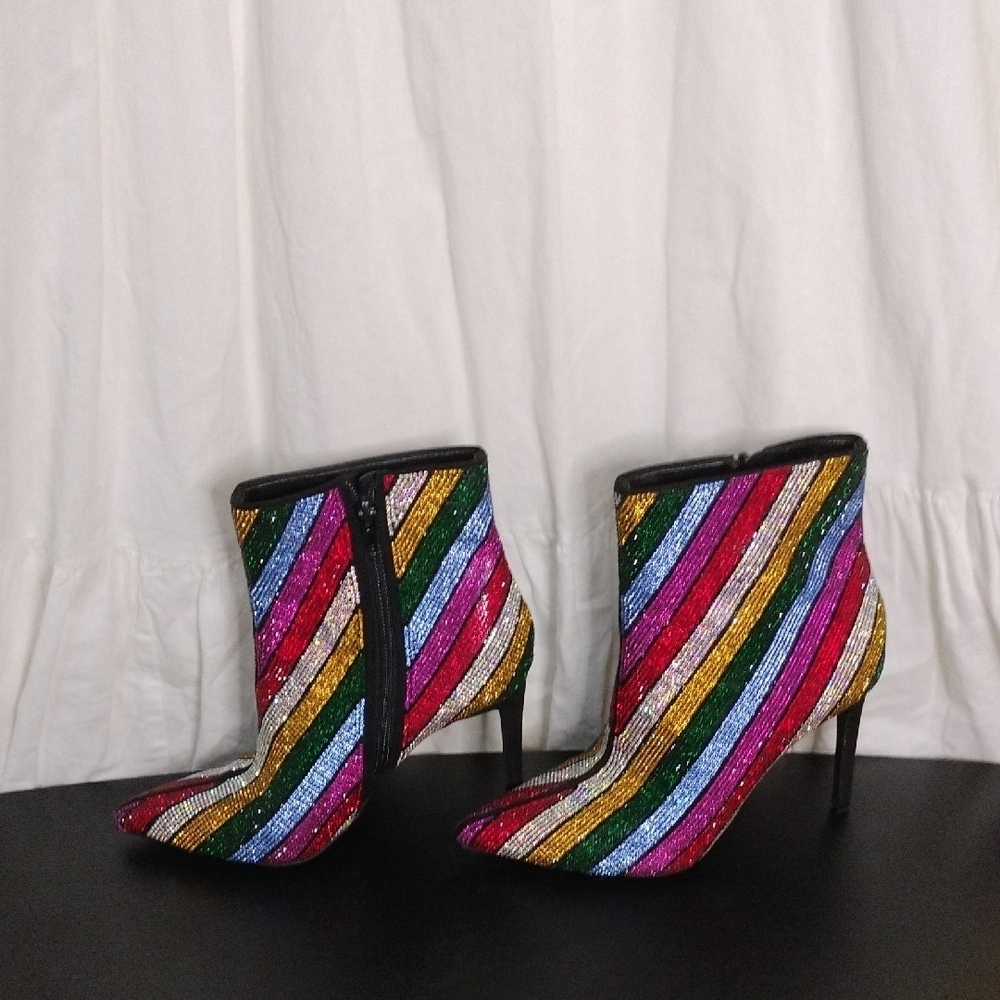 INC International Concepts Multi-colored Heeled Boots Size 5.5 M